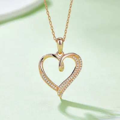 Moissanite 925 Sterling Silver Heart Shape Necklace Rose Gold One Size Moissanite - Tophatter Daily Deals