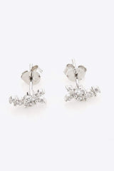 Zircon 925 Sterling Silver Stud Earrings Earrings - Tophatter Daily Deals