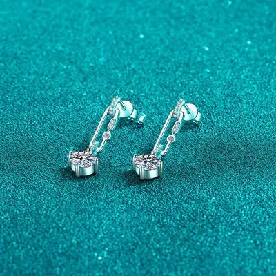 2 Carat Moissanite 925 Sterling Silver Earrings Moissanite - Tophatter Daily Deals
