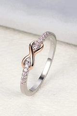 Zircon Crisscross 925 Sterling Silver Ring Rings - Tophatter Daily Deals