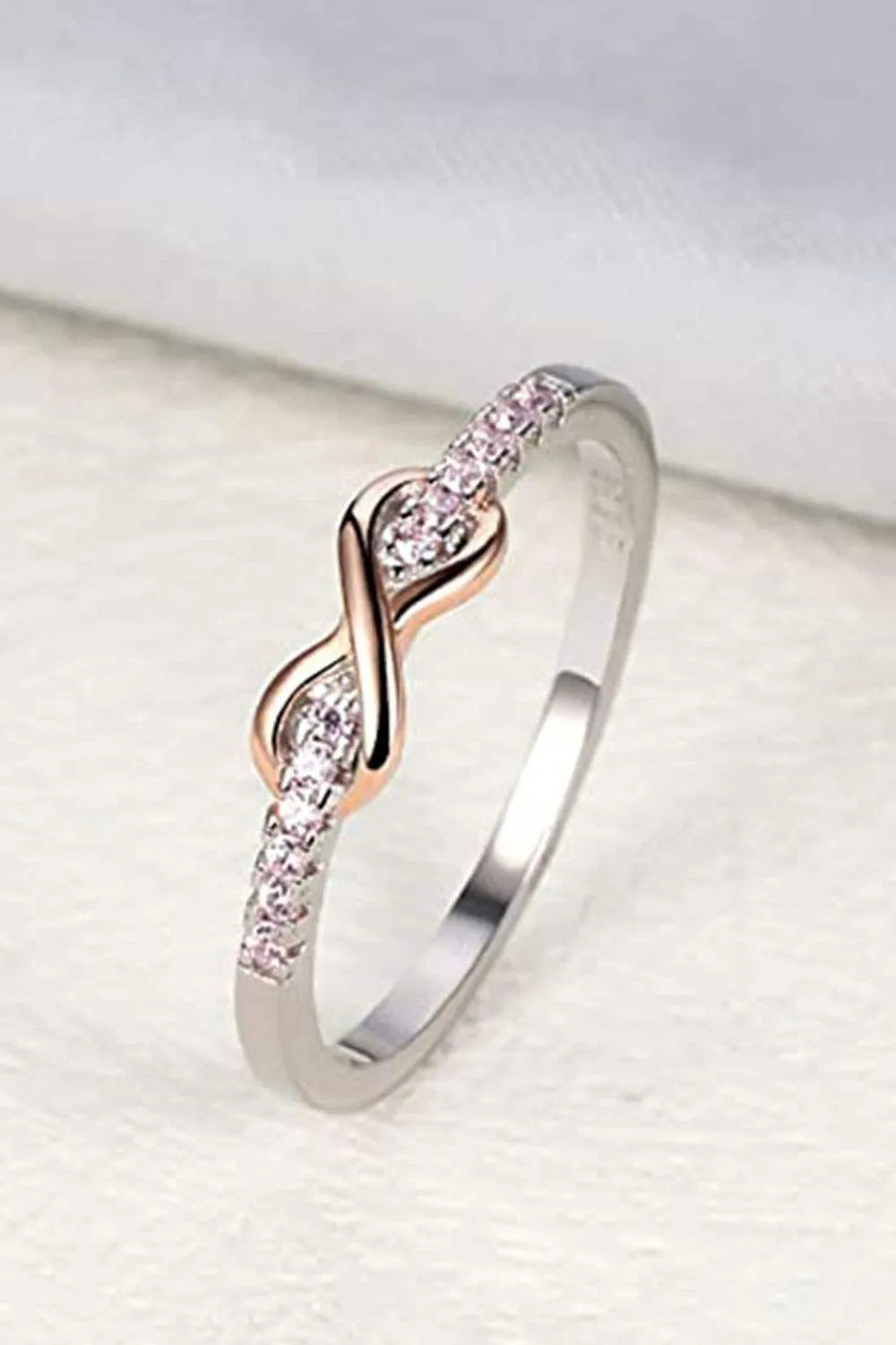 Zircon Crisscross 925 Sterling Silver Ring Rings - Tophatter Daily Deals