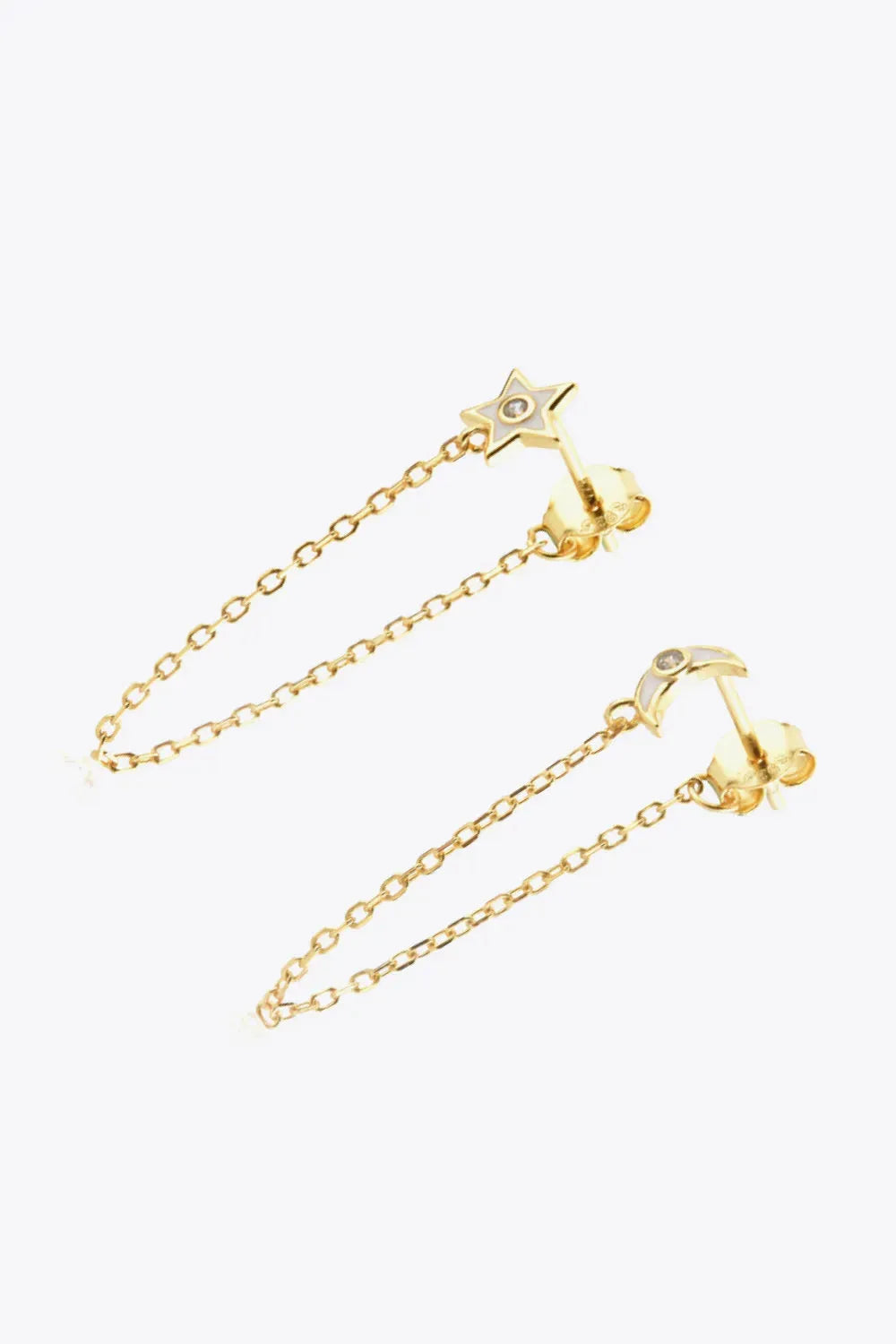 Zircon Star and Moon Mismatched Earrings Earrings - Tophatter Daily Deals