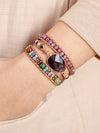 Triple-Layer Amethyst Bracelet Plum One Size Bracelets - Tophatter Daily Deals