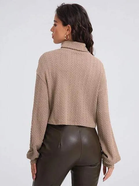 Turtleneck Long Sleeve Top Blouses - Tophatter Daily Deals