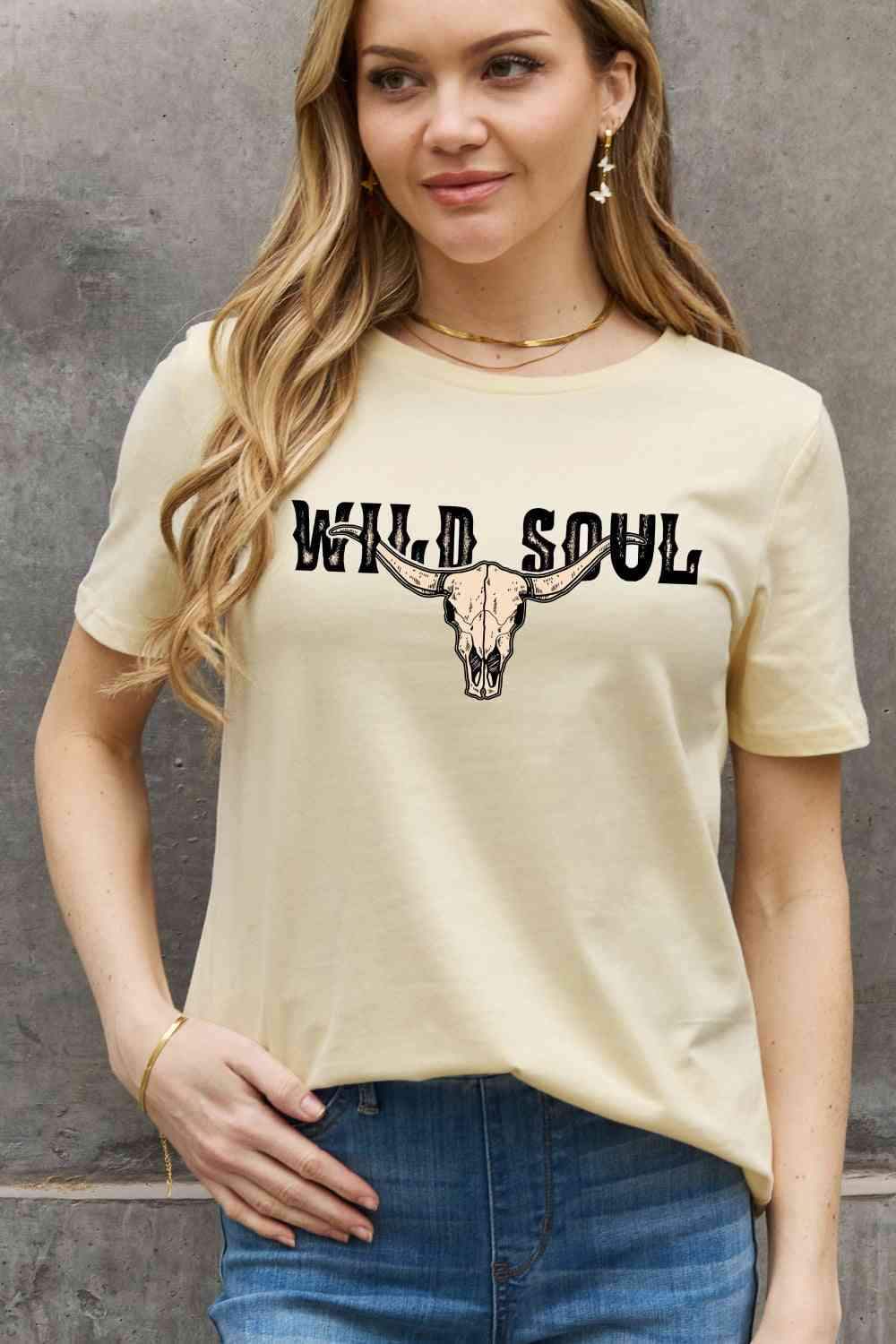 Simply Love Full Size WILD SOUL Graphic Cotton Tee - Tophatter Daily Deals