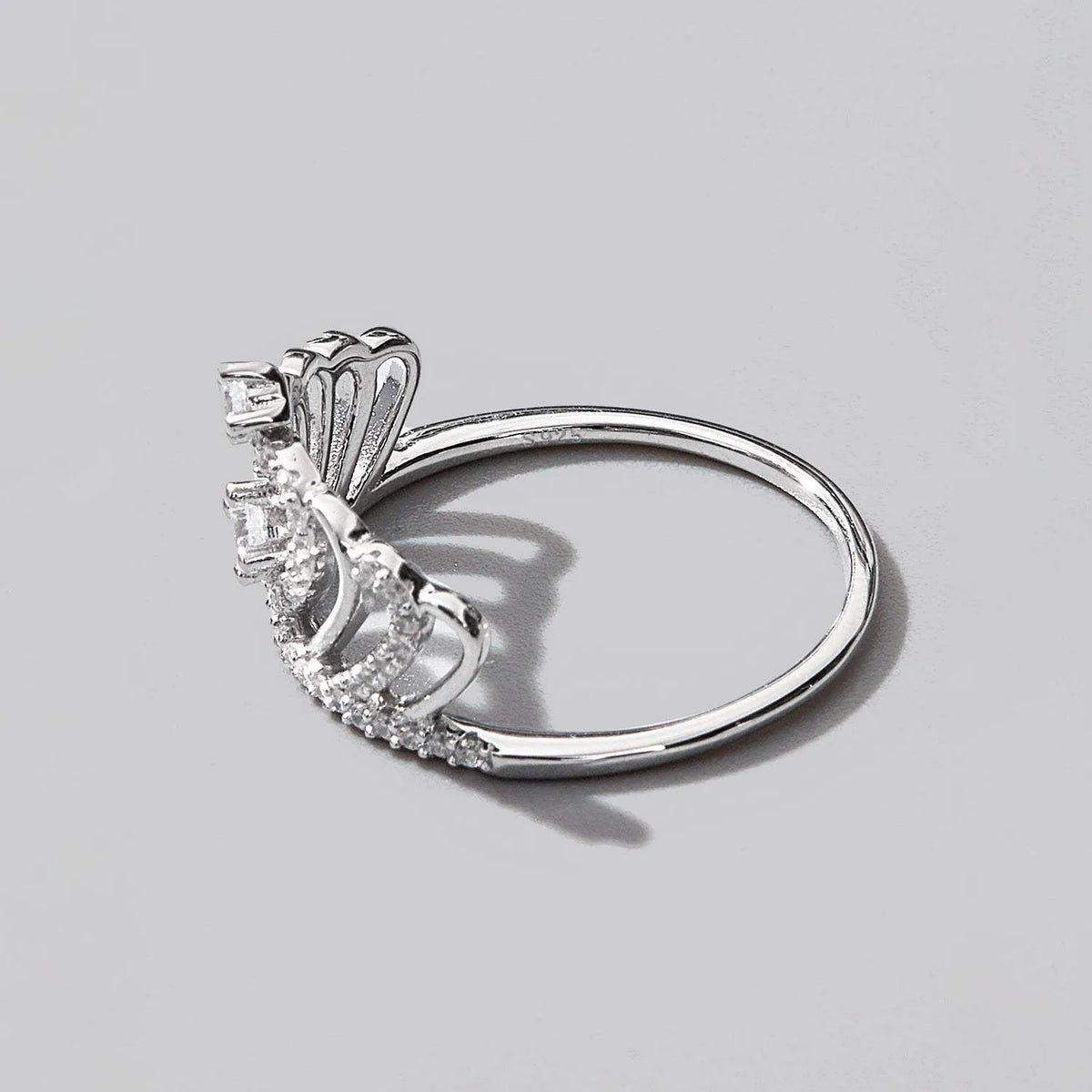 Crown Shape Zircon 925 Sterling Silver Ring Rings - Tophatter Daily Deals