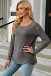 Round Neck Long Sleeve T-Shirt Women's T-Shirts - Tophatter Daily Deals