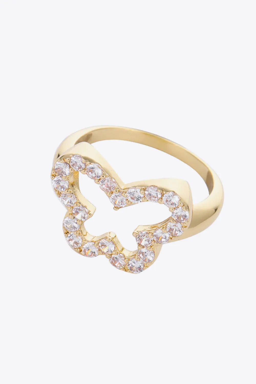 Rhinestone Butterfly-Shaped Ring Rings - Tophatter Daily Deals