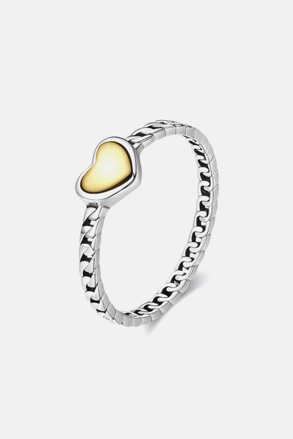 925 Sterling Silver Single Heart Ring Butter Yellow Rings - Tophatter Daily Deals