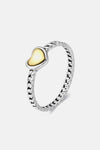 925 Sterling Silver Single Heart Ring Butter Yellow Rings - Tophatter Daily Deals