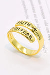 925 Sterling Silver FAITH OVER FEAR Bypass Ring Rings - Tophatter Daily Deals
