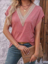 Heathered V-Neck Short Sleeve T-Shirt Women's T-Shirts - Tophatter Daily Deals