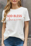 Simply Love GOD BLESS AMERICA Graphic Cotton Tee Bleach Women's T-Shirts - Tophatter Daily Deals