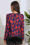 Floral Long Puff Sleeve Blouse Blouses - Tophatter Daily Deals