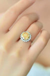 925 Sterling Silver 2 Carat Moissanite Sunflower Ring Moissanite - Tophatter Daily Deals