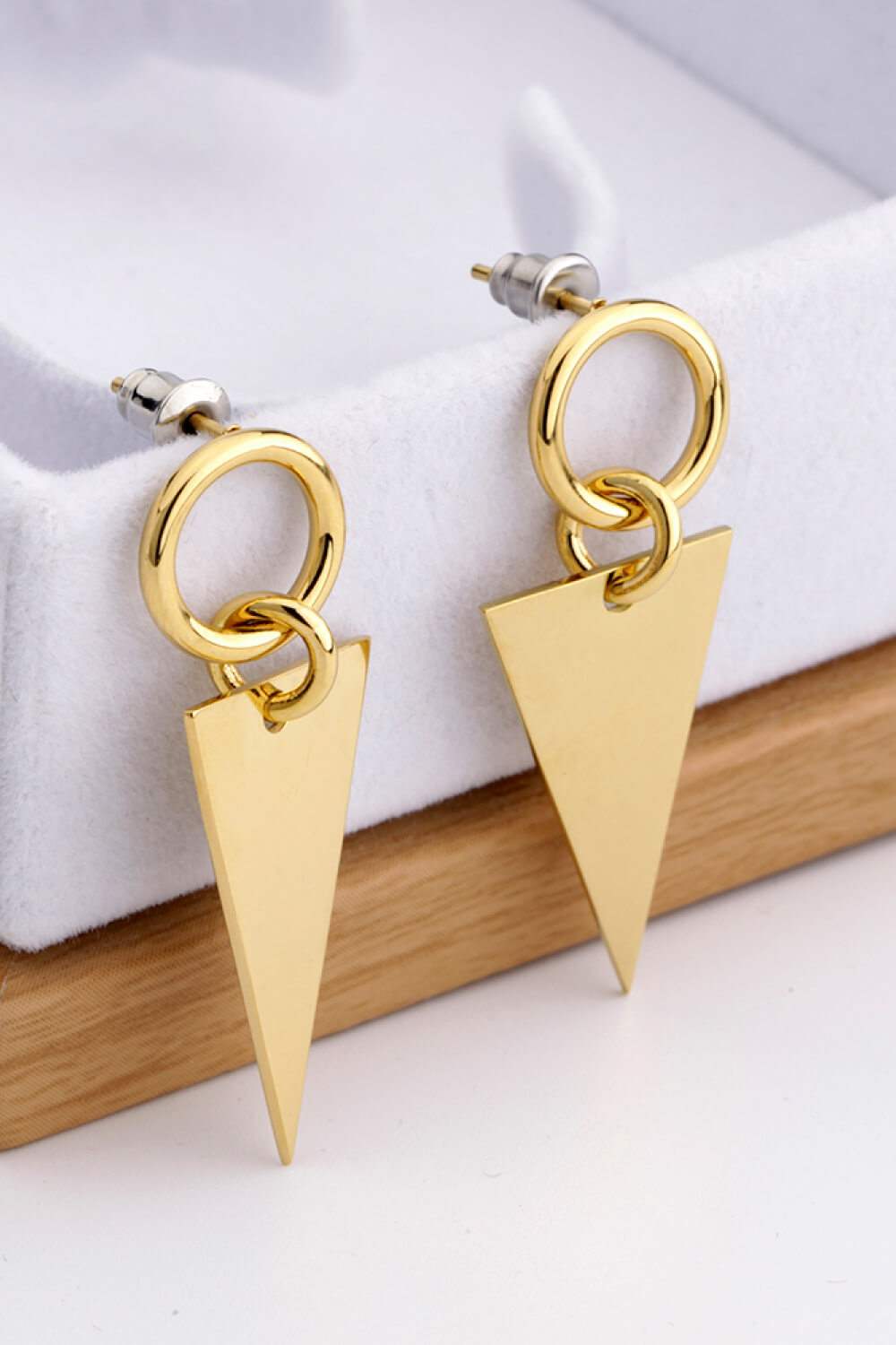 Stainless Steel Triangle Dangle Earrings Earrings - Tophatter Daily Deals