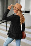 Long Sleeve V-Neck Cable-Knit Blouse Blouses - Tophatter Daily Deals