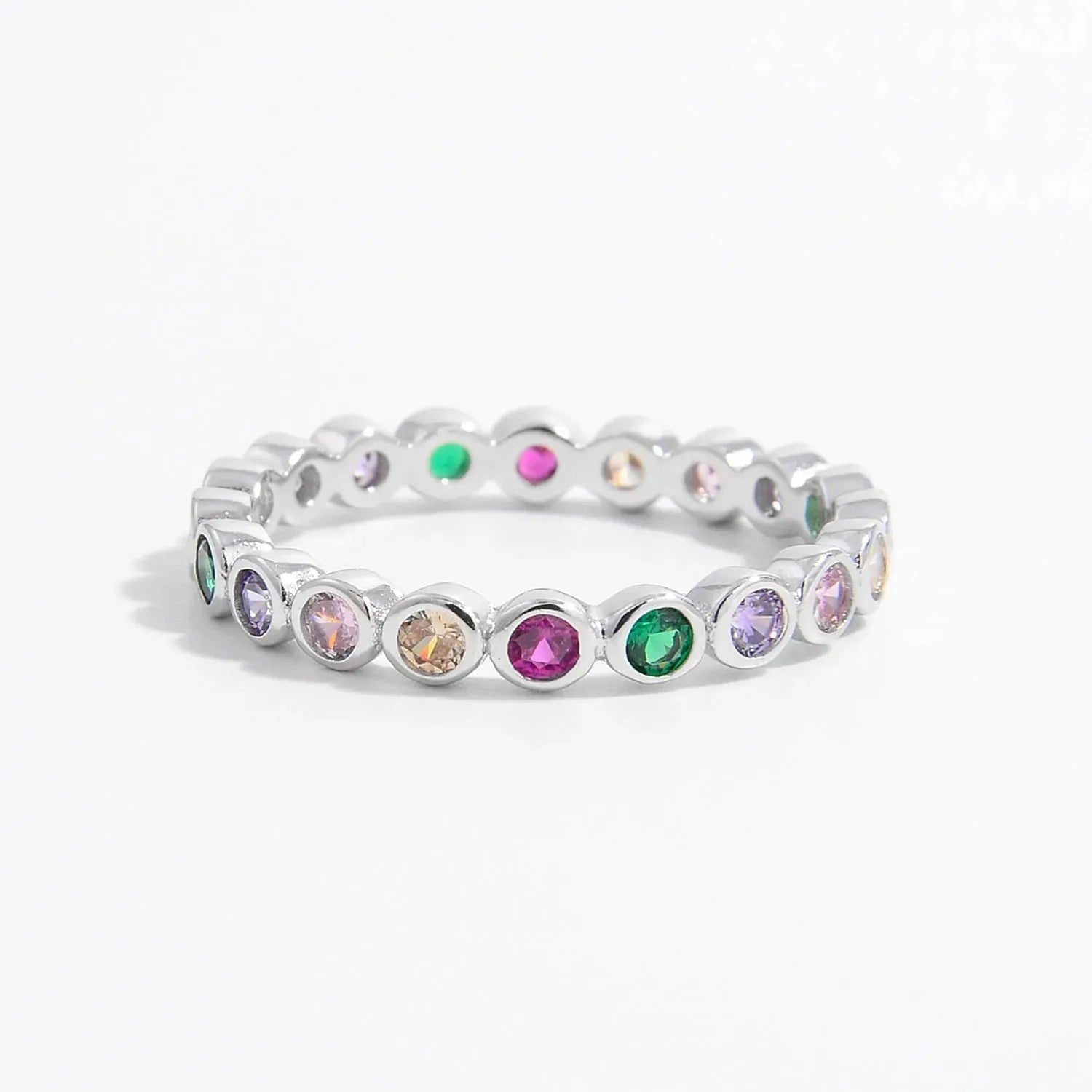 925 Sterling Silver Contrast Zircon Ring Rings - Tophatter Daily Deals