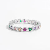 925 Sterling Silver Contrast Zircon Ring Rings - Tophatter Daily Deals