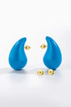 Big Size Water Drop Brass Earrings Pastel Blue One Size Earrings - Tophatter Daily Deals