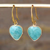 Natural Stone Heart Drop Earrings Earrings - Tophatter Daily Deals