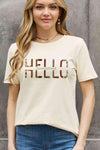 Simply Love Full Size HELLO SUNSHINE Graphic Cotton Tee Ivory Women's T-Shirts - Tophatter Daily Deals