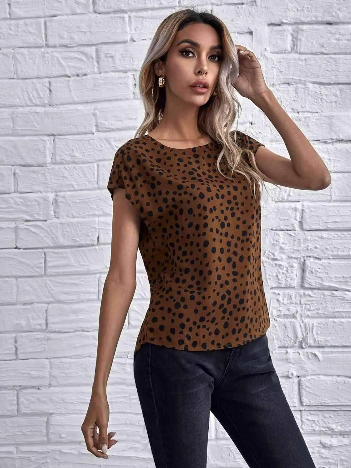 Twisted Open Back Blouse Blouses - Tophatter Daily Deals