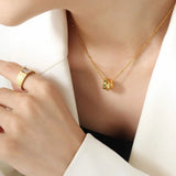 Titanium Steel Inlaid Zircon Pendant Necklace Necklaces - Tophatter Daily Deals