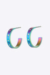Multicolored C-Hoop Earrings Multi One Size Earrings - Tophatter Daily Deals