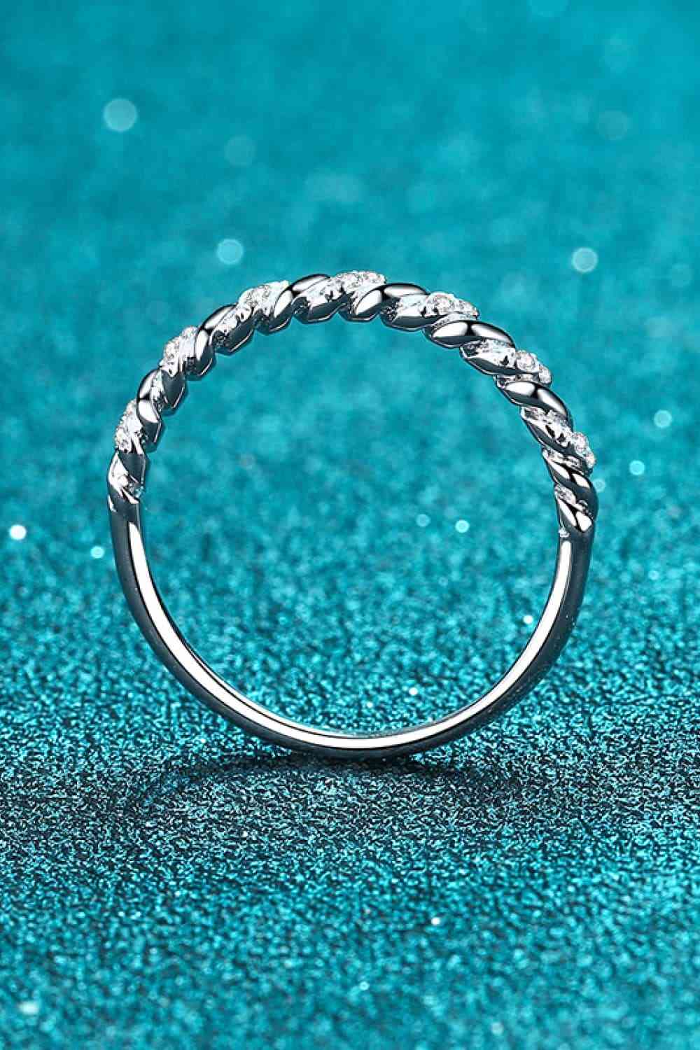 Moissanite Rhodium-Plated Half-Eternity Ring Moissanite - Tophatter Daily Deals