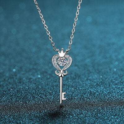 Key Shape Moissanite 925 Sterling Silver Necklace Moissanite - Tophatter Daily Deals