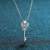 Key Shape Moissanite 925 Sterling Silver Necklace Moissanite - Tophatter Daily Deals