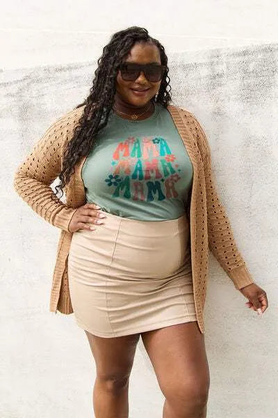 Simply Love Full Size MAMA Round Neck T-Shirt Sage Women's T-Shirts - Tophatter Daily Deals