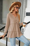 Long Sleeve V-Neck Cable-Knit Blouse Blouses - Tophatter Daily Deals