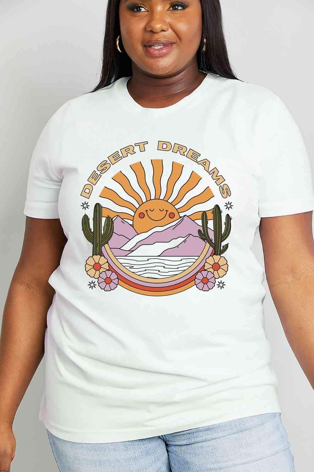 Simply Love Full Size DESERT DREAMS Graphic Cotton Tee Women's T-Shirts - Tophatter Daily Deals