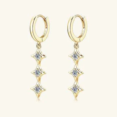 Moissanite 925 Sterling Silver Geometric Shape Earrings Moissanite - Tophatter Daily Deals