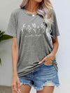 Graphic Round Neck Short Sleeve Tee Heather Gray Women's T-Shirts - Tophatter Daily Deals