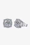 1 Carat Moissanite Geometric Stud Earrings Silver One Size Moissanite - Tophatter Daily Deals