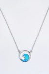 Opal Wave Pendant Necklace Blue One Size Opal - Tophatter Daily Deals