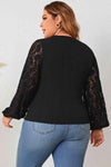 Plus Size Cutout Front Lace Sleeve Blouse Blouses - Tophatter Daily Deals