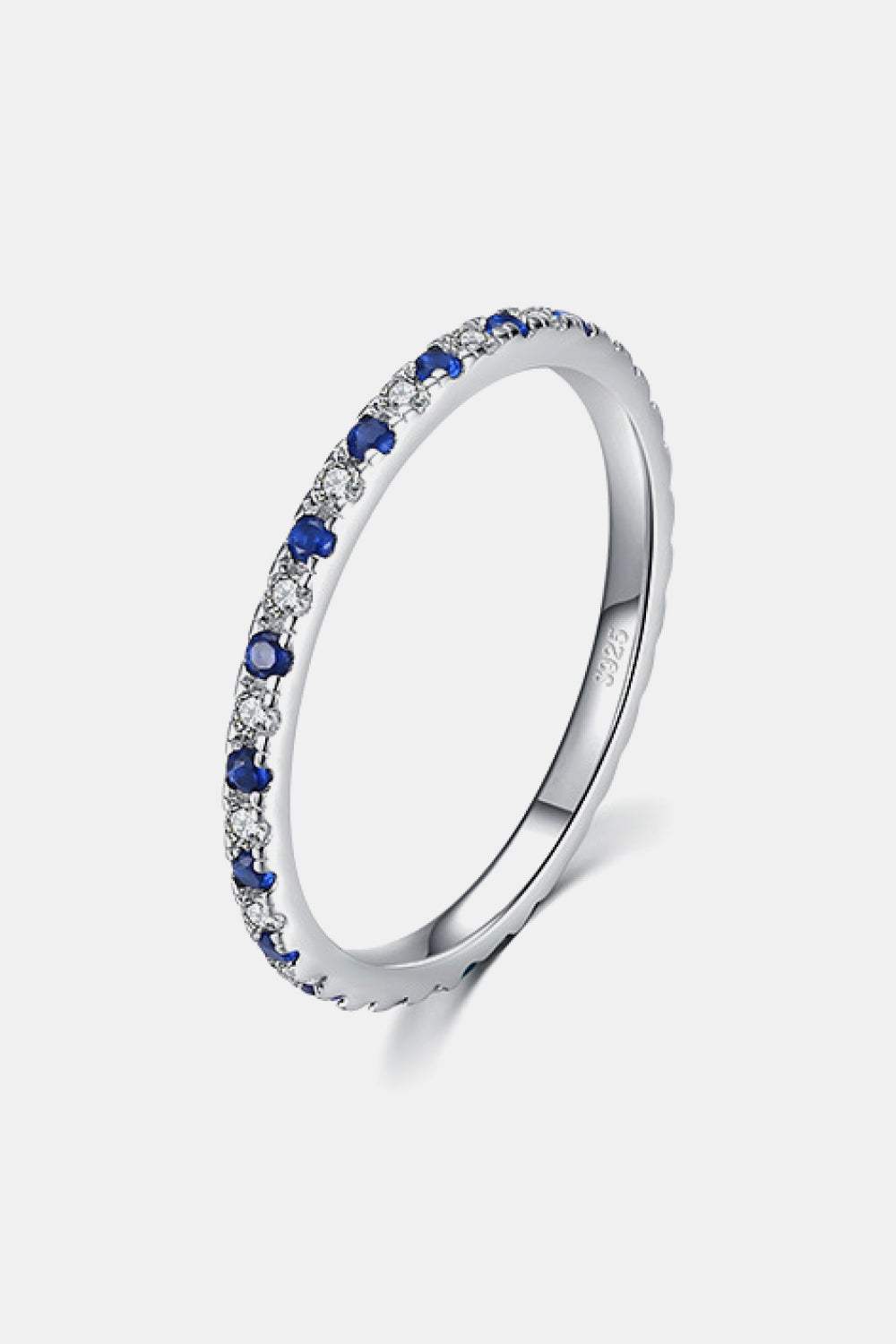 925 Sterling Silver Cubic Zirconia Ring Royal Blue Rings - Tophatter Daily Deals