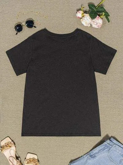 Round Neck Short Sleeve T-Shirt Women's T-Shirts - Tophatter Daily Deals