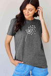 Simply Love Full Size Dandelion Heart Graphic Cotton T-Shirt Women's T-Shirts - Tophatter Daily Deals