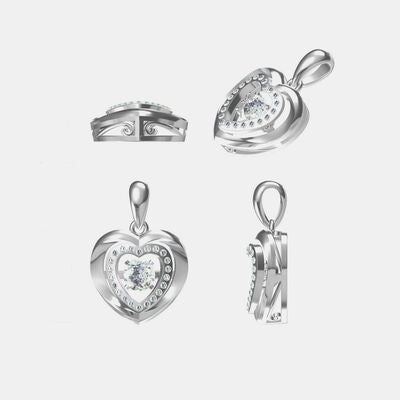 Moissanite 925 Sterling Silver Heart Necklace Moissanite - Tophatter Daily Deals