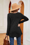 Square Neck Long Sleeve Peplum Top Women's T-Shirts - Tophatter Daily Deals