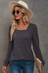 Square Neck Puff Sleeve T-Shirt Women's T-Shirts - Tophatter Daily Deals