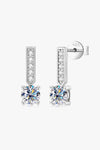 Moissanite and Zircon 925 Sterling Silver Drop Earrings Silver One Size Moissanite - Tophatter Daily Deals