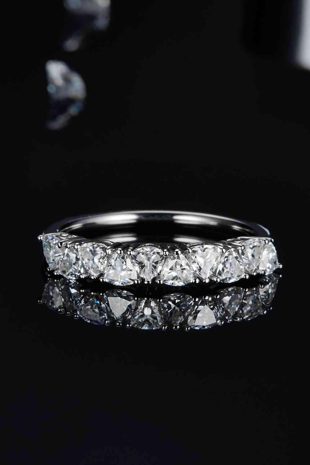 1 Carat Moissanite 925 Sterling Silver Half-Eternity Ring Moissanite - Tophatter Daily Deals