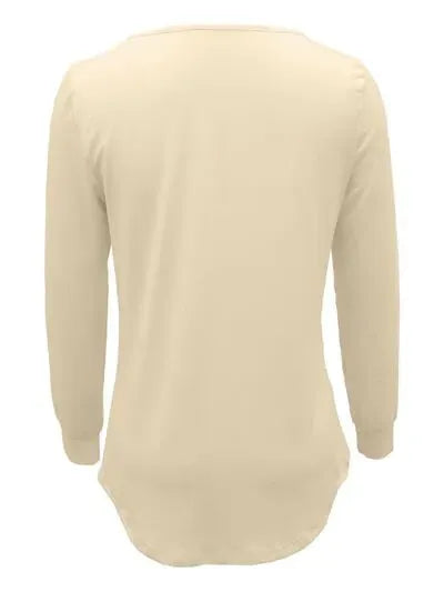 Round Neck Long Sleeve T-Shirt Women's T-Shirts - Tophatter Daily Deals