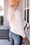 Leopard Round Neck Balloon Sleeve Blouse Blouses - Tophatter Daily Deals